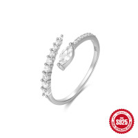925 Silver Open Band Ring with Cubic Zirconia