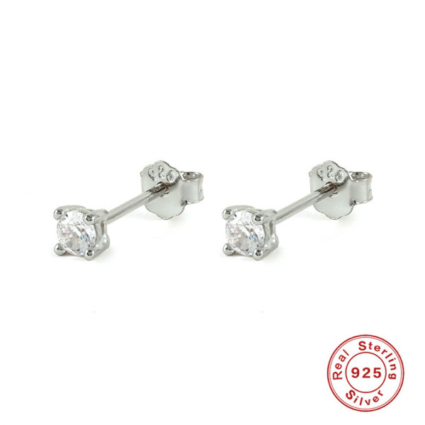 925 Silver Cubic Zirconia Stud Earrings