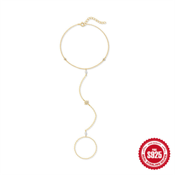 925 Silver Gold-Yellow Chain Bracelet