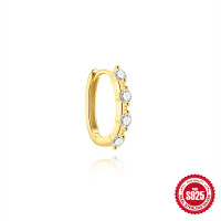 Gold-Plated Cubic Zirconia Huggie Earrings