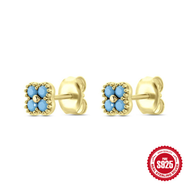 925 Silver Turquoise Stud Earrings