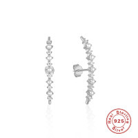925 Silver Cubic Zirconia Climber Earrings