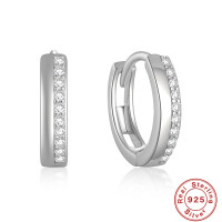 Sterling Silver Pavé Huggie Earrings