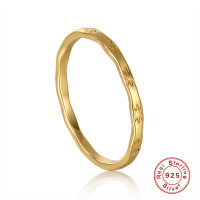 Gold-Plated Geometric Sterling Silver Band