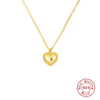 925 Silver Gold-Plated Heart Pendant Necklace