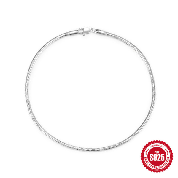 925 Silver Minimalist Snake Chain Necklace