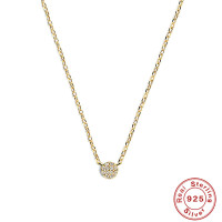 925 Sterling Silver Pavé Pendant Necklace