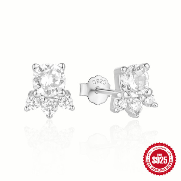 925 Silver Cubic Zirconia Stud Earrings