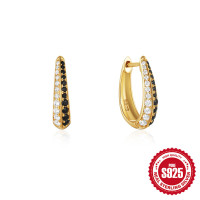 Gold-Finish Pavé Huggie Earrings