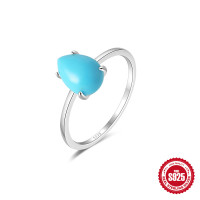 925 Silver Turquoise Solitaire Ring