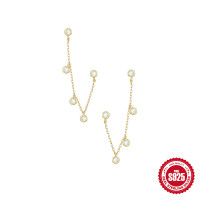 Gold-Tone Cubic Zirconia Climber Earrings