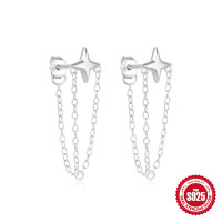 925 Silver Star Threader Earrings