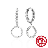 Sterling Silver Cubic Zirconia Dangle Hoops