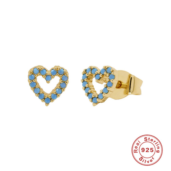 Gold-Tone Heart Stud Earrings