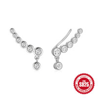 925 Silver Cubic Zirconia Climber Earrings
