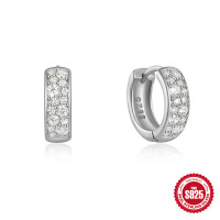 925 Silver Pavé Huggie Earrings