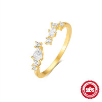 Gold-Plated Marquise CZ Band Ring