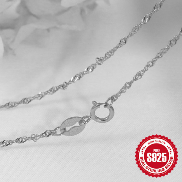 925 Silver Twisted Chain Necklace