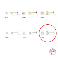 Sterling Silver Cubic Zirconia Stud Earrings