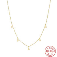 Gold-Plated Teardrop Station Necklace