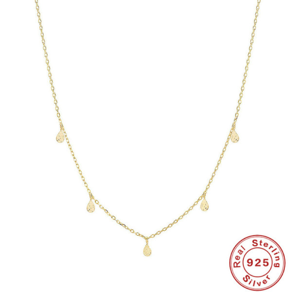 Gold-Plated Teardrop Station Necklace