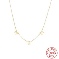 Gold-Finish MOM Monogram Necklace