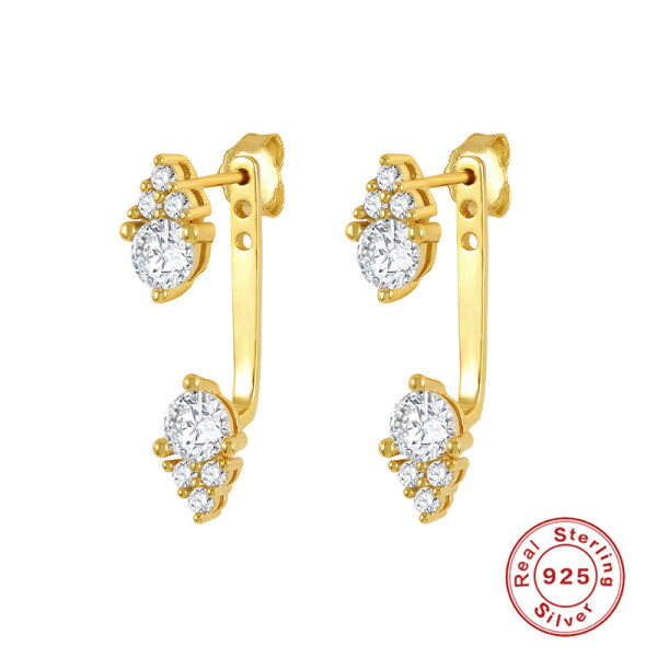 Gold-Tone Cubic Zirconia Stud Earrings
