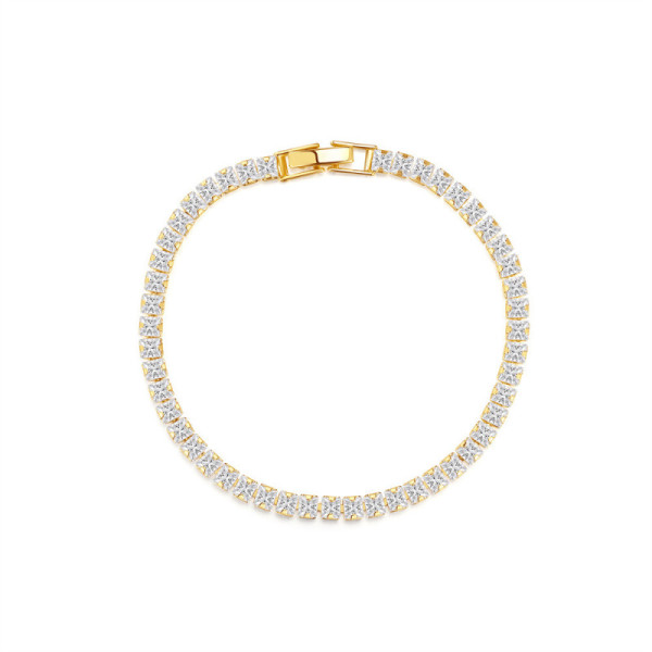 Gold-Plated Crystal Tennis Bracelet