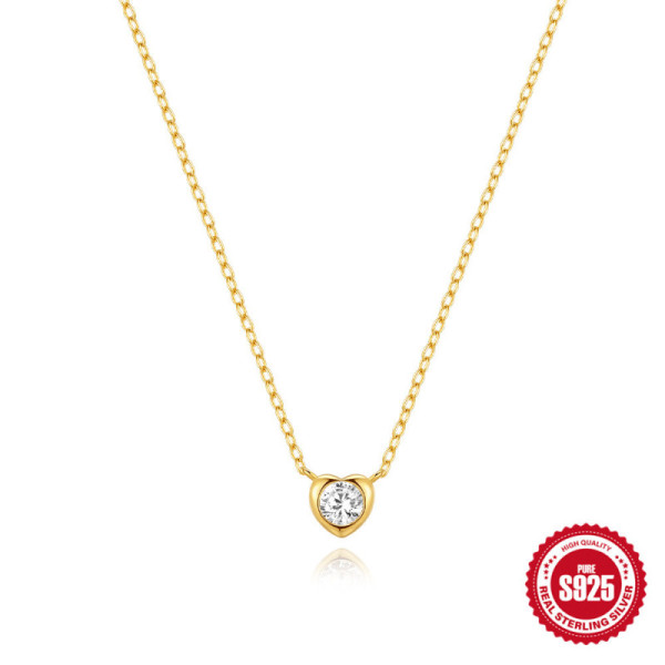 Gold-Plated Heart Pendant Necklace