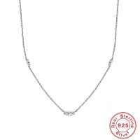 925 Silver Cubic Zirconia Station Necklace