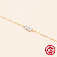 Gold-Plated Cubic Zirconia Chain Bracelet