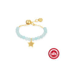 Two-Tone Star Charm Beaded Bracelet