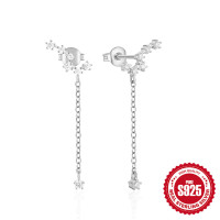 Sterling Silver Cubic Zirconia Threader Earrings