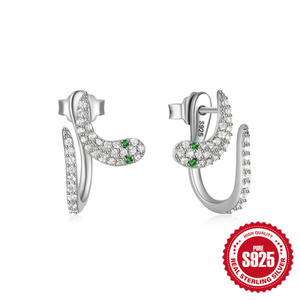 Sterling Silver Snake Climber Earrings