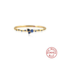 Gold-Finished Sapphire Band Ring
