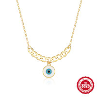 Gold-Plated Evil Eye Pendant Necklace