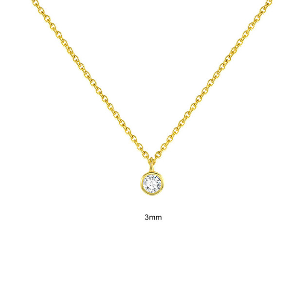 Gold Bezel-Set Cubic Zirconia Pendant Necklace