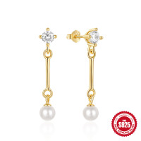 Gold-Tone Freshwater Pearl Drop Earrings
