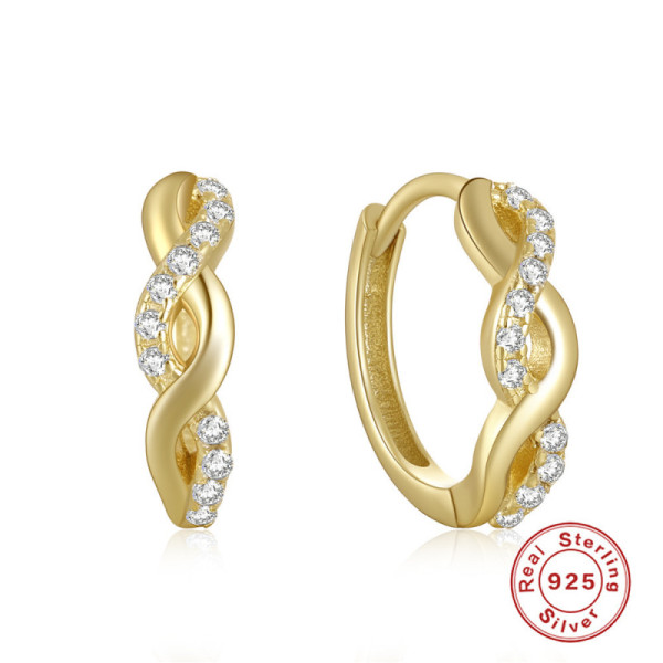 Gold-Tone Twist Huggie Earrings