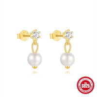 Gold-Plated Freshwater Pearl Drop Earrings