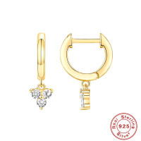 Gold-Plated Crystal Huggie Earrings