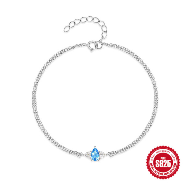 Sterling Silver Blue Topaz Necklace