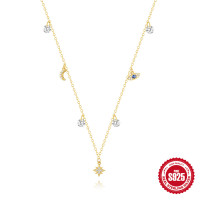 Gold-Plated Celestial Charm Necklace