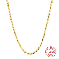 Gold-Plated Sterling Silver Rope Chain Necklace