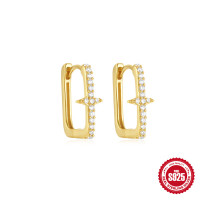 Gold-Plated Pavé Huggie Earrings