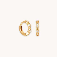 Gold-Plated Cubic Zirconia Huggie Earrings