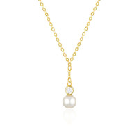 Gold Pearl Pendant Necklace