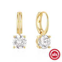 Gold-Tone Cubic Zirconia Huggie Earrings