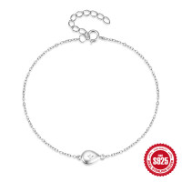 925 Silver Teardrop Charm Bracelet