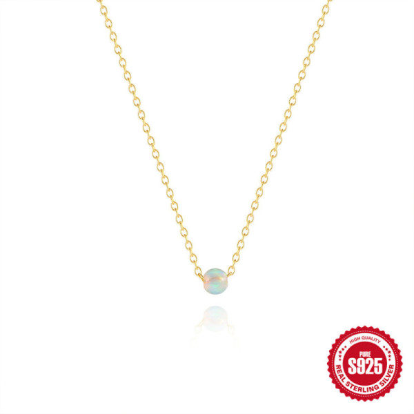 Gold Opal Pendant Necklace